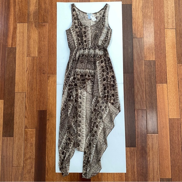 Better B. Snake Print Sleeveless High Low Brown Dress Women's Size M - Picture 14 of 15